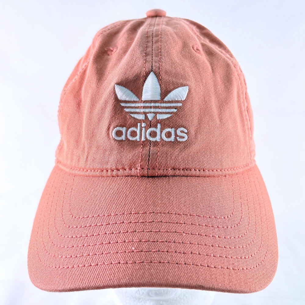 adidas Baseball Cap Salmon‎ Pink Embroidered Trefoil Adjustable Dad Hat